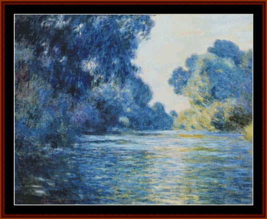 Morning on the Seine X - Claude Monet pdf cross stitch pattern