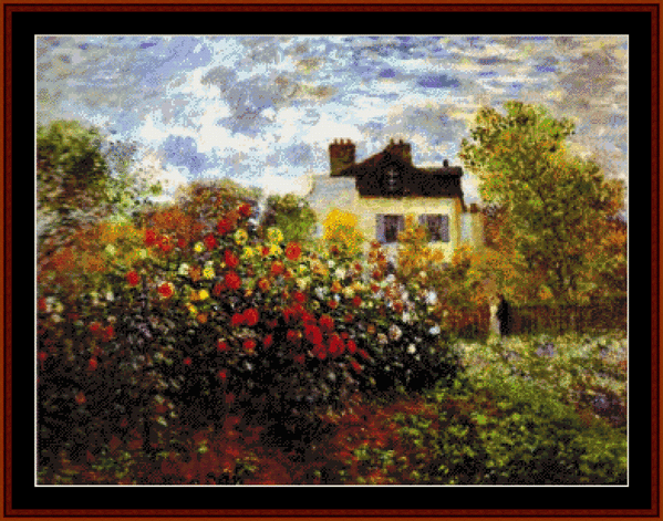 Garden at Argenteuil - Monet cross stitch pattern