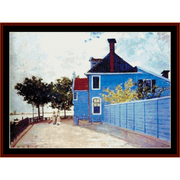 Blue House in Zaandam - Monet cross stitch pattern