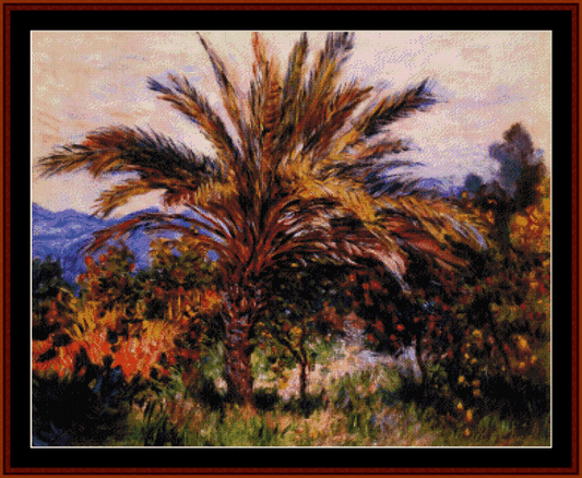 Palm Tree in Bordighera - Claude Monet pdf cross stitch pattern