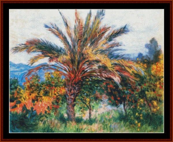 Palm Tree at Bordighera - Claude Monet pdf cross stitch pattern