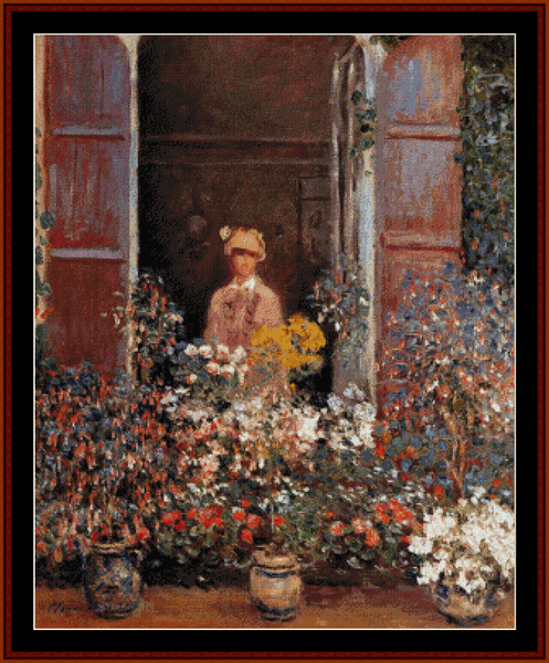 Camille at the Window - Claude Monet pdf cross stitch pattern