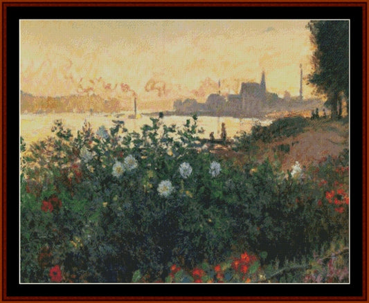 Flowers by the Riverbank - Claude Monet pdf cross stitch pattern