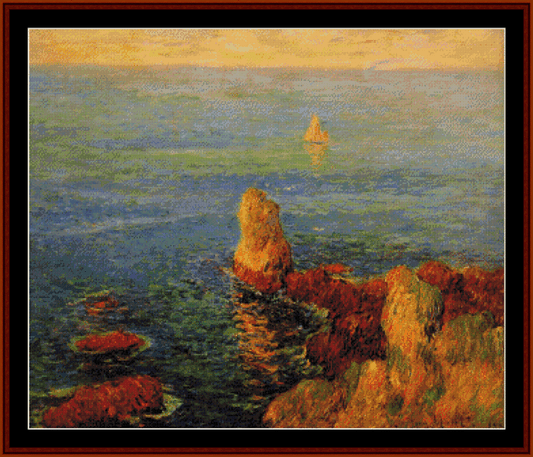 Calm Sea at L’ile de Groix - Henry Moret pdf cross stitch pattern