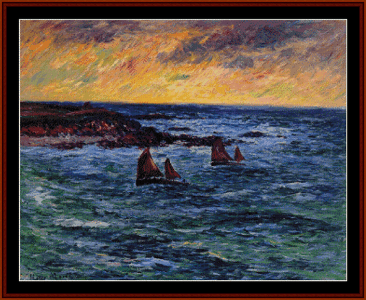 Evening, Audierne - Henry Moret pdf cross stitch pattern