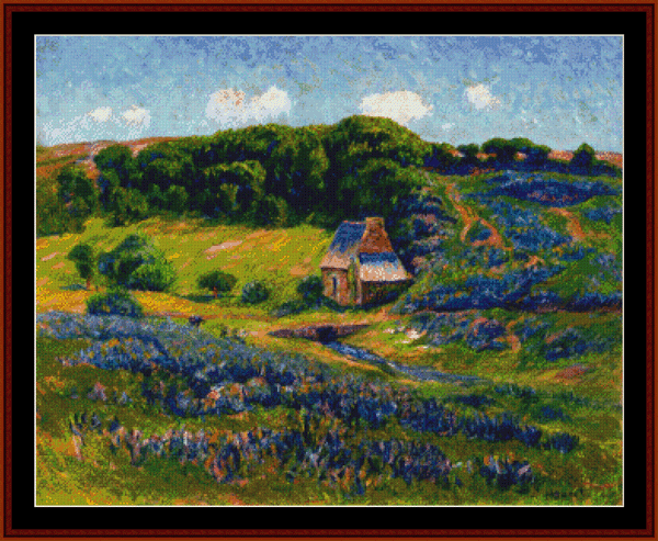 Farm in Breton Countryside - Henry Moret pdf cross stitch pattern