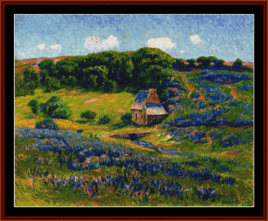 Farm in Breton Countryside - Henry Moret pdf cross stitch pattern