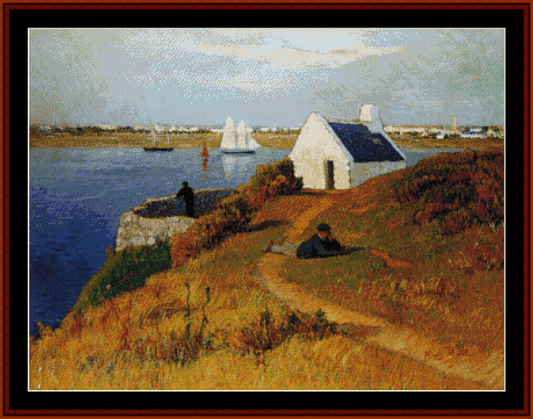 Lorient Harbor - Henry Moret pdf cross stitch pattern