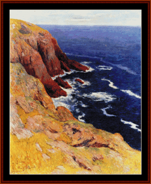 The Cliffs at the L’ile de Groix - Henry Moret pdf cross stitch pattern