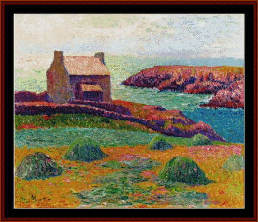 House on a Hill - Henry Moret pdf cross stitch pattern