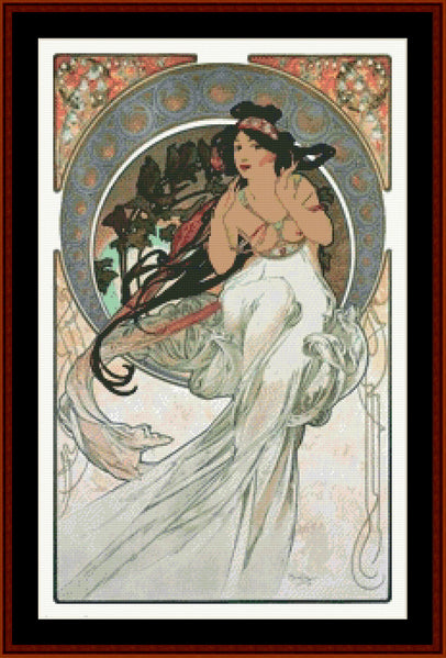 The Arts - Music - Alphonse Mucha pdf cross stitch pattern