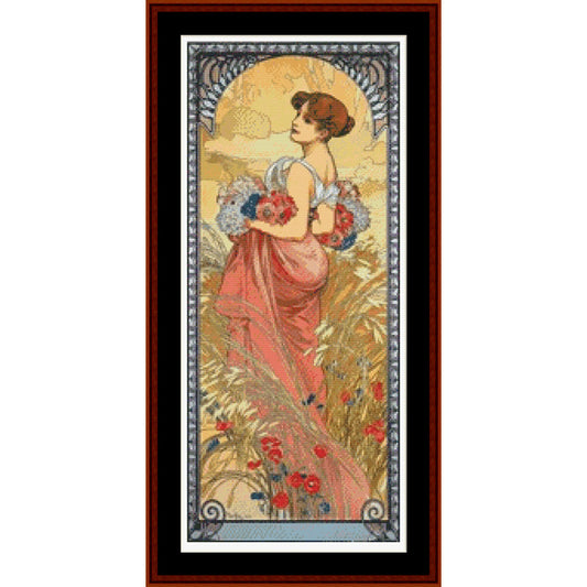 Seasons 1900 - Summer - Alphonse Mucha cross stitch pattern