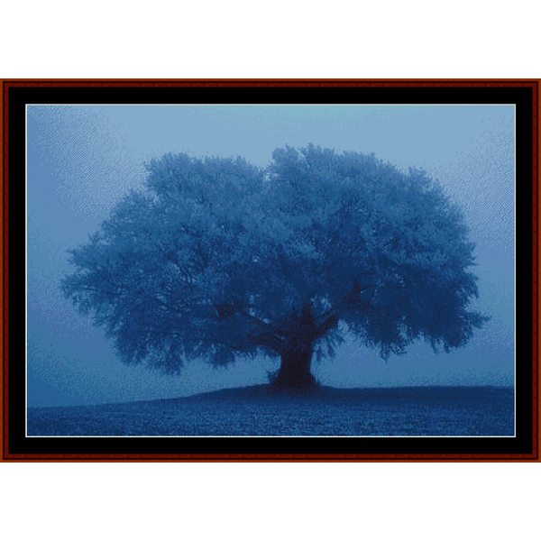 A Tree in the Mist cross stitch pattern