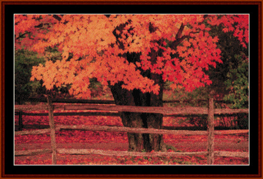 Autumn Tree pdf cross stitch pattern