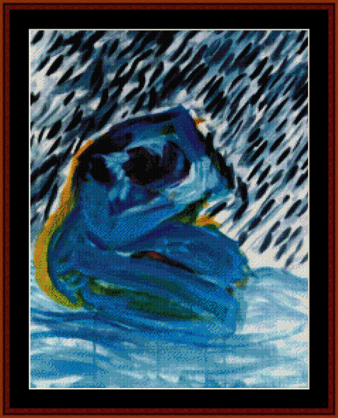 Rain - Expressionist pdf cross stitch pattern