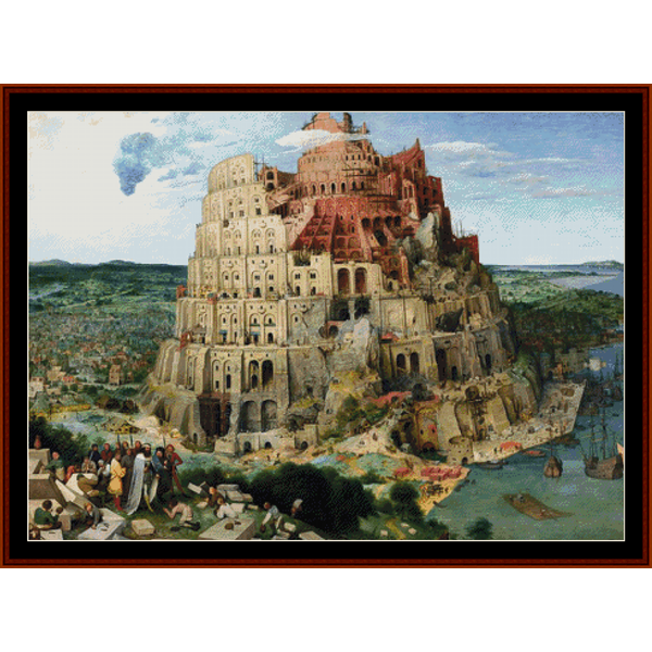 The Great Tower of Babel - Pieter Bruegel cross stitch pattern