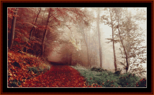Through the Autumn Forest - Nature pdf cross stitch pattern