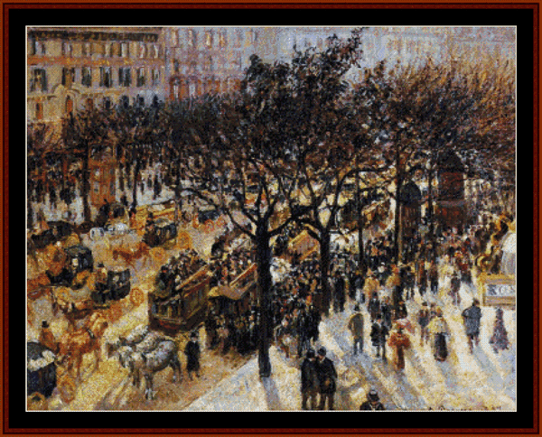 Boulevard des Italiens - Camille Pissarro cross stitch pattern