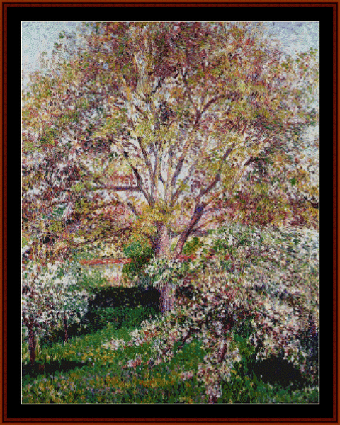 Walnuts and Apple Trees - Camille Pissarro cross stitch pattern