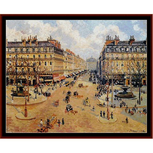 Avenue de L'Opera - Camille Pissarro cross stitch pattern