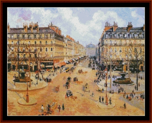 Avenue de L'Opera - Camille Pissarro pdf cross stitch pattern