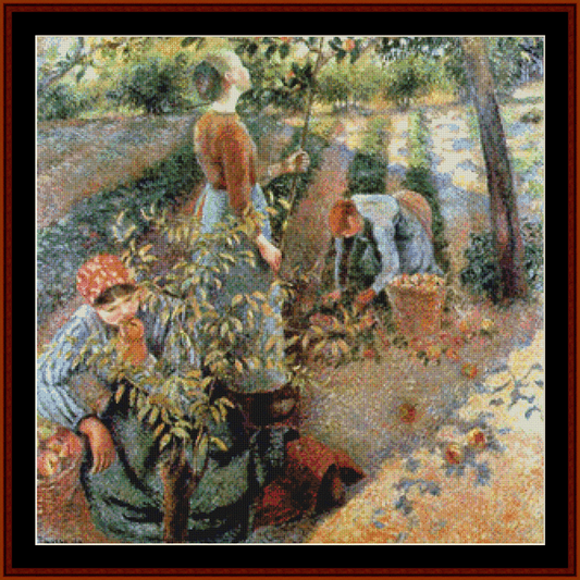 Apple Picking - Camille Pissarro cross stitch pattern