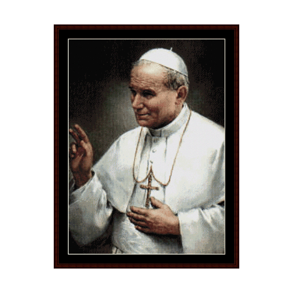 Pope John Paul II cross stitch pattern