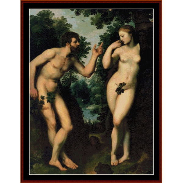 Adam and Eve - Peter Paul Rubens cross stitch pattern