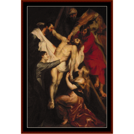 Descent from the Cross - Peter Paul Rubens cross stitch pattern