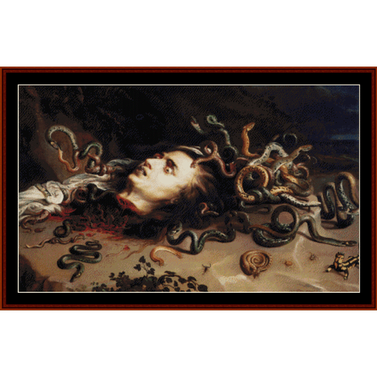 Head of Medusa - Peter Paul Rubens cross stitch pattern