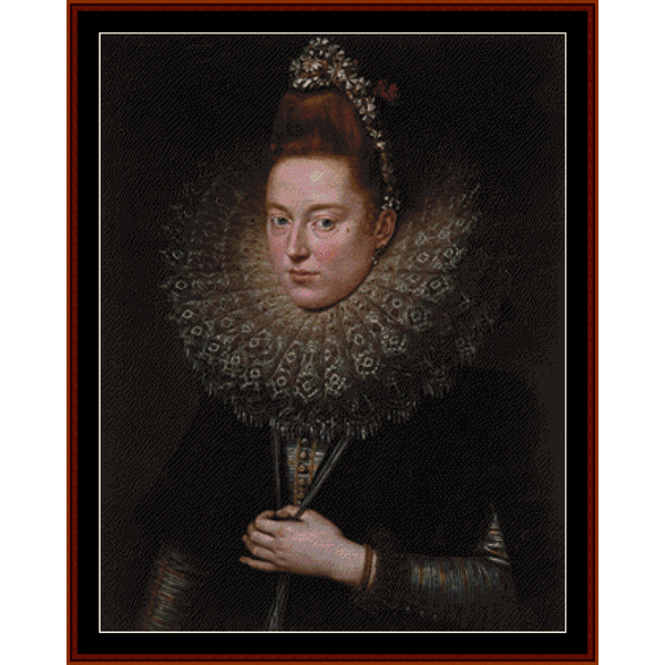 Dama Delle Licnido - Peter Paul Rubens cross stitch pattern