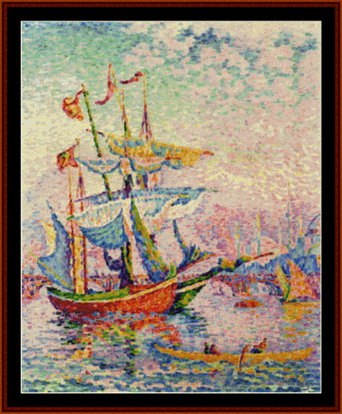 Le Corne D'or Lepont, 1907 - Paul Signac cross stitch pattern