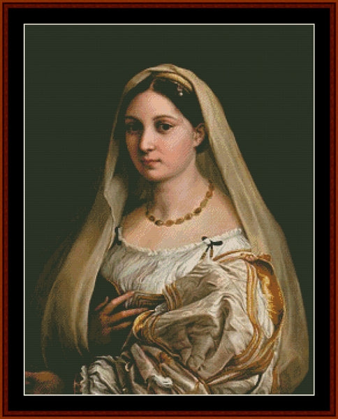 La Donna Velata - Raphael pdf cross stitch pattern