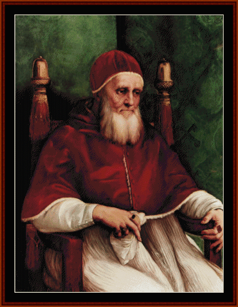 Portrait of Julius II - Raphael cross stitch pattern