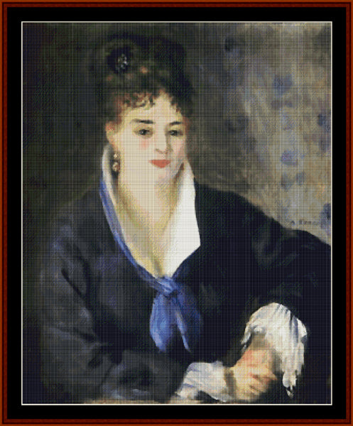 Woman in Black - Renoir cross stitch pattern