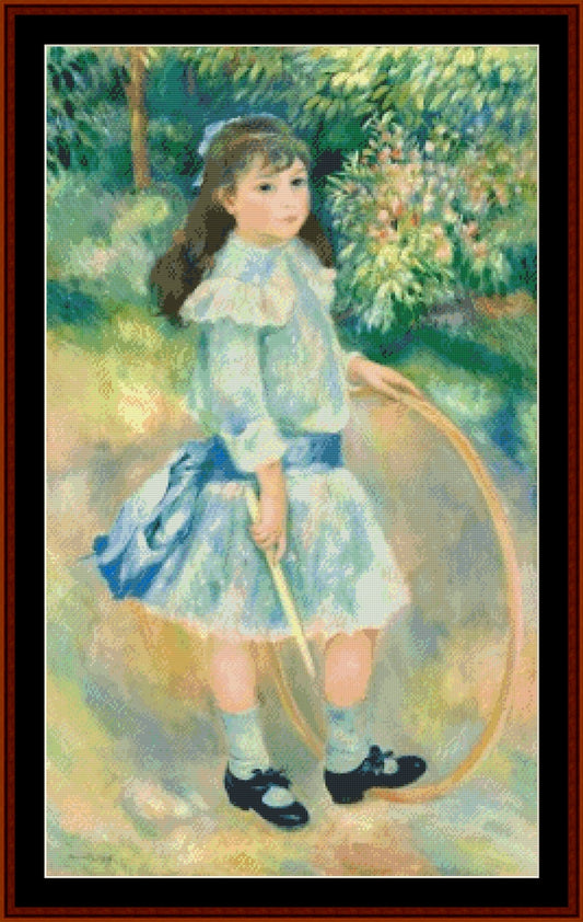 Girl with a Hoop - Renoir cross stitch pattern