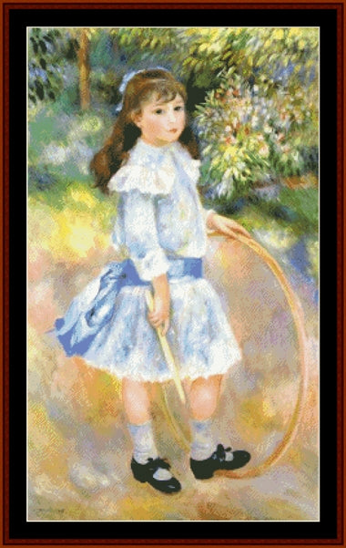 Girl with a Hoop - Renoir cross stitch pattern