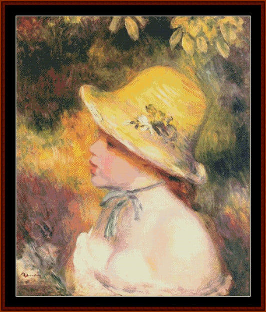 Girl in Straw Hat - Renoir cross stitch pattern