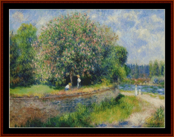 Chestnut Tree Blooming - Pierre Auguste Renoir pdf cross stitch pattern