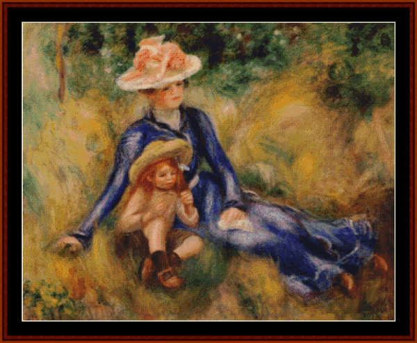 Yvonne and Jean, 1899 - Renoir cross stitch pattern