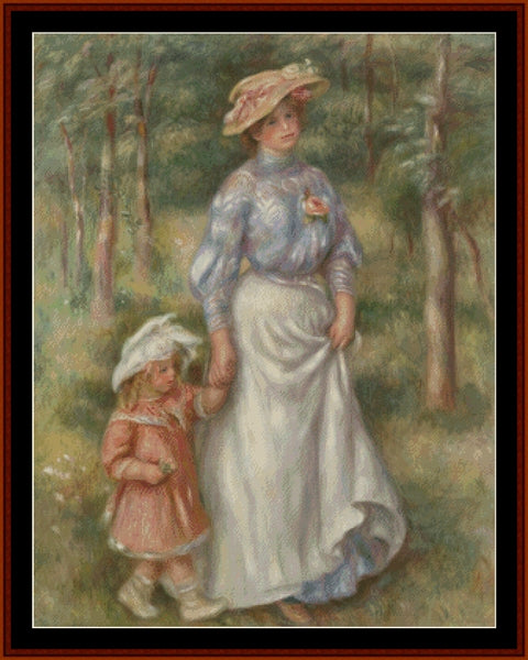 The Promenade - Pierre Auguste Renoir pdf cross stitch pattern