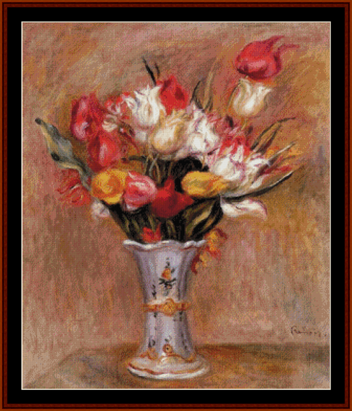 Tulips, 1909 - Renoir cross stitch pattern