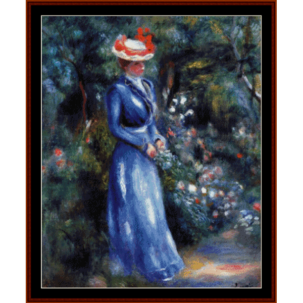 Woman in Blue Dress - Renoir cross stitch pattern
