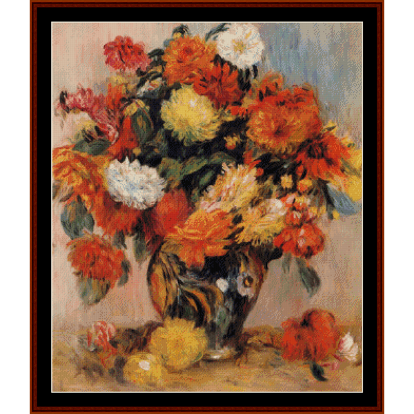 Vase of Flowers - Renoir cross stitch pattern