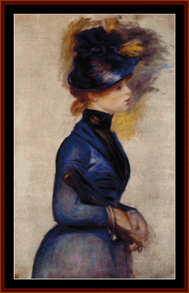 Woman in Blue - Renoir cross stitch pattern