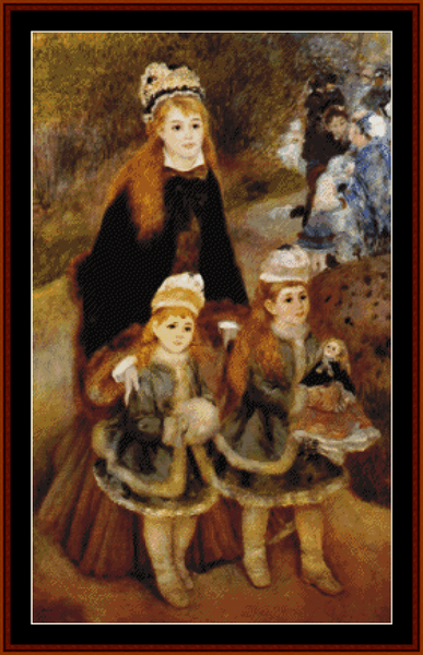 Mother and Children - Renoir cross stitch pattern