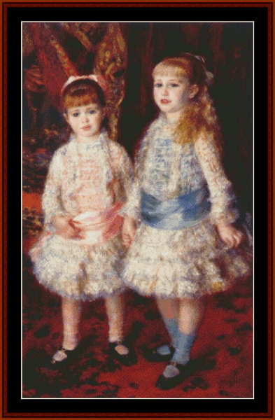 Pink and Blue - Renoir cross stitch pattern
