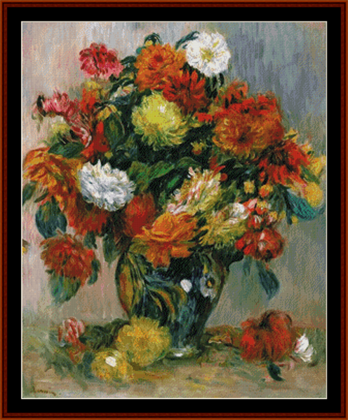 Vase of Flowers II - Renoir pdf cross stitch pattern
