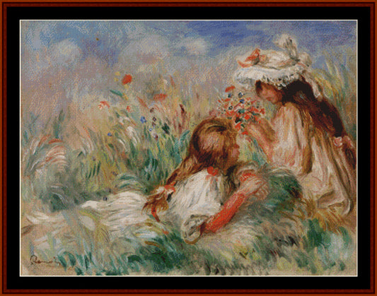 Girls in the Grass - Renoir cross stitch pattern