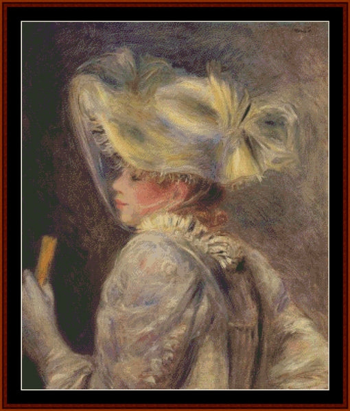 Woman in a White Hat - Renoir cross stitch pattern